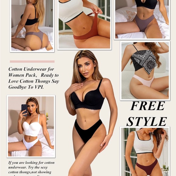 NIB Cotton Underwear for Women Breathable Thongs for Women Medium Size - Picture 3 of 5